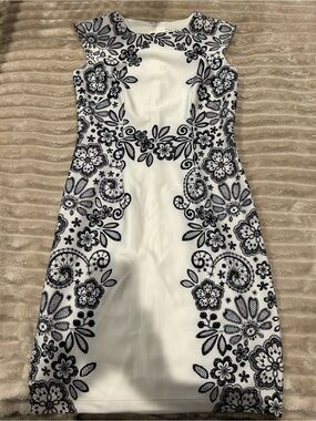 Madison Leigh White Floral Embroidered Sheath Dress